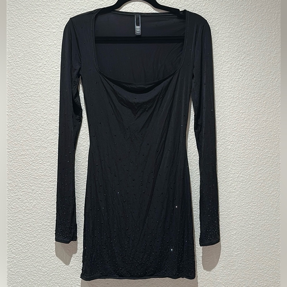 ✨ SWAROVSKI x SKIMS Jelly Sheer Long Sleeve Mini Dress